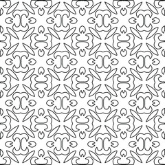 Vector monochrome seamless pattern, Abstract endless texture for fabric print, card, table cloth, furniture, banner, cover, invitation, decoration, wrapping 