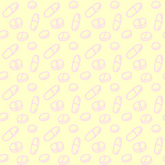 Seamless pattern with medicines, capsules, medicaments, drugs, pills and tablets. Medical pharmacy backgrounds and textures. Vector EPS10 illustration in doodle style