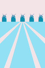 abstract colored landscape. boho, minimalism