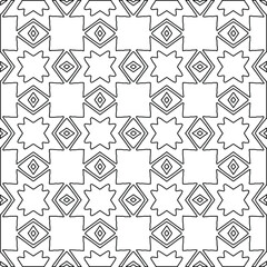 Geometric vector pattern with Black and white colors. Seamless abstract ornament for wallpapers and backgrounds.