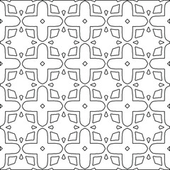 Vector monochrome seamless pattern,  Abstract endless texture for fabric print, card, table cloth, furniture, banner, cover, invitation, decoration, wrapping 