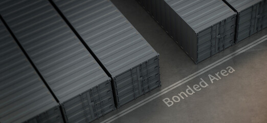 Container 3d illustration of trade concept.