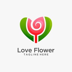 Love flower logo design