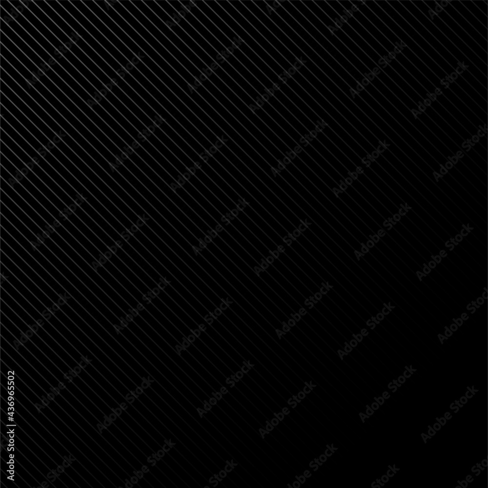 Wall mural vector diagonal gray thin lines pattern seamless on black abstract background