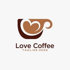 Love coffee logo design