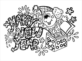 tree with flowers and birds happy new year coloring page,