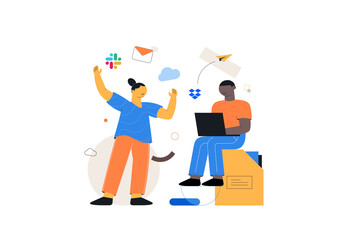 Obraz premium Service Management Vector Illustration