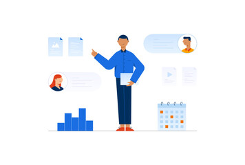 People Management Vector Illustration 