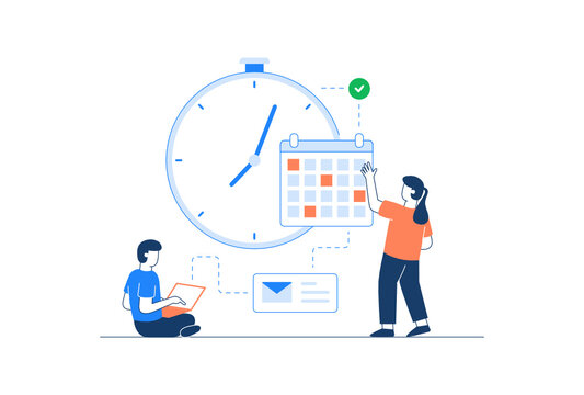 Real-Time Schedule Vector Illustration
