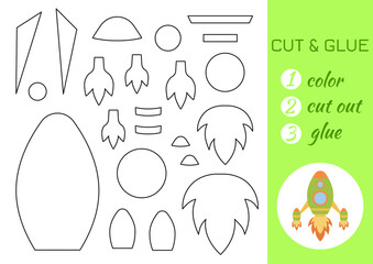 Color, cut and glue paper green helicopter. Cut and paste craft activity page. Educational game for preschool children. DIY worksheet. Kids logic game, activities jigsaw. Vector stock illustration.