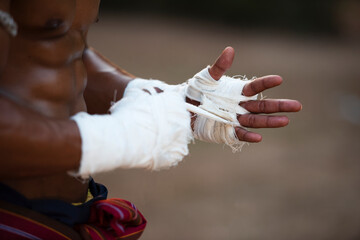 Martial Arts Muay Thai , the body of a Thai boxer