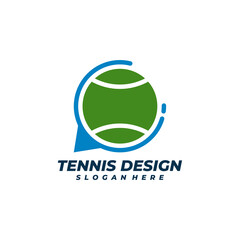 Tennis with Chat logo vector template, Creative Tennis logo design concepts