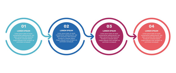 Timeline processes with 4 options or steps. - Vector .