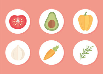 fresh vegetables icons