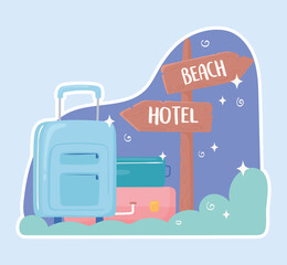 travel baggage signpost © Stockgiu