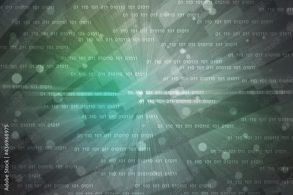Wall mural binary code background, digital abstract technology background, big data digital binary code, intern