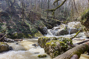 Spring, mountain streams, overflowing with meltwater, turn into impassable sections of water...