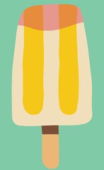 Colorful freehand drawing of a popsicle icecream.