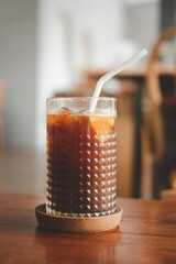 Iced americano orange coffee.