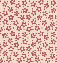 Japanese Cute Plum Blossom Vector Seamless Pattern