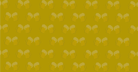 ILLUSTRATION, BEER PATTERN WALLPAPER IN YELLOW COLOR