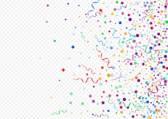 Red and Yellow Confetti Fun Vector Panoramic