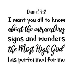  I want you all to know about the miraculous signs and wonders the Most High God has performed for me. Bible verse quote
