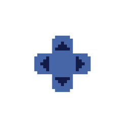 Obraz premium Button sticker, pixel art style icon, design for logo, web, mobile app, badges and patches. Video game sprite. 8-bit. Isolated vector illustration. 