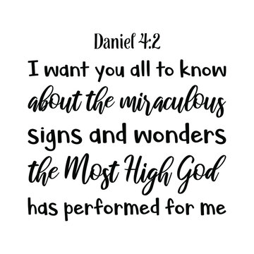  I Want You All To Know About The Miraculous Signs And Wonders The Most High God Has Performed For Me. Bible Verse Quote

