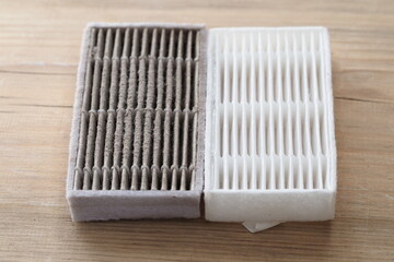 new and dirty filter for robot vacuum cleaner