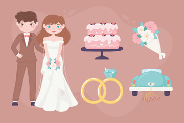 wedding icon collection