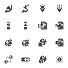 Business and finance vector icons set