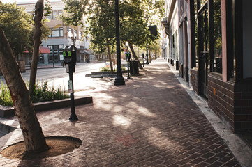 Urban downtown area in the early morning