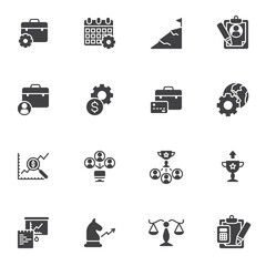 Business management vector icons set