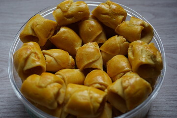 Indonesian traditional cookies with a natural background