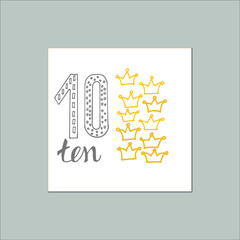 kids card ten number mathematics develope