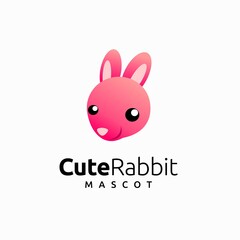 Cute rabbit mascot with simple concept