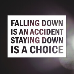 Inspirational motivating quote on blur background, 