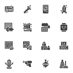 Toys vector icons set