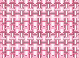 Patrón entramado de cuadrados concéntricos en colores blanco y rosa