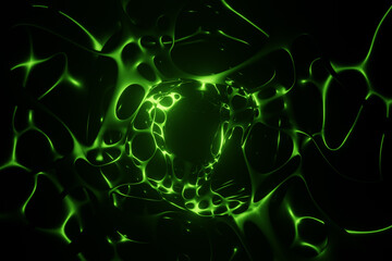 Abstract wire in green using as science fiction background