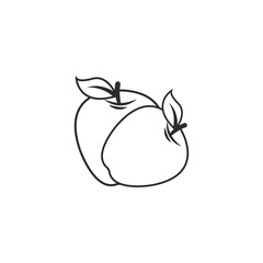 Apple icon line vector illustration design template