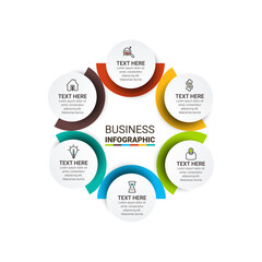 Business infographic data visualization. Process chart. Presentation business infographic template. Vector illustration.