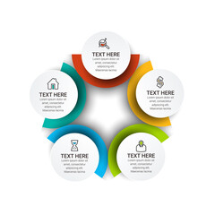 Business infographic data visualization. Process chart. Presentation business infographic template. Vector illustration.