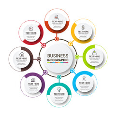 Fototapeta premium Vector illustration Infographic design template with icons and numbers options or steps. can be used for workflow layout, banner, diagram, number options, step up options, web design. 