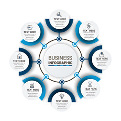 Vector idea infographic template for graphs, charts, diagrams. Business concept with numbers options, parts, steps, processes. Vector business template for presentation.