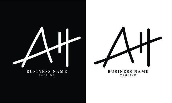 AH, HA, Abstract initial monogram letter alphabet logo design