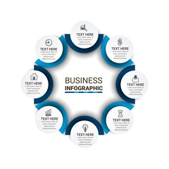 Vector idea infographic template for graphs, charts, diagrams. Business concept with numbers options, parts, steps, processes. Vector business template for presentation.