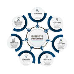 Fototapeta premium Vector idea infographic template for graphs, charts, diagrams. Business concept with numbers options, parts, steps, processes. Vector business template for presentation.