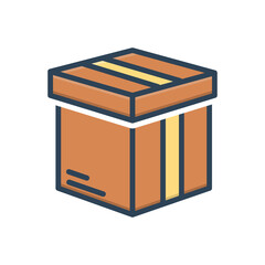 Color illustration icon for box
